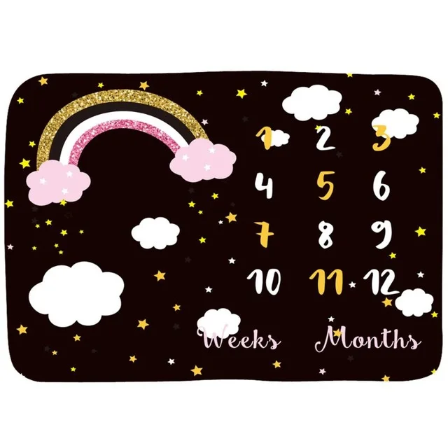 Фон для фотографирования новорожденных Baby Milestone Радужное покрывало тканевый