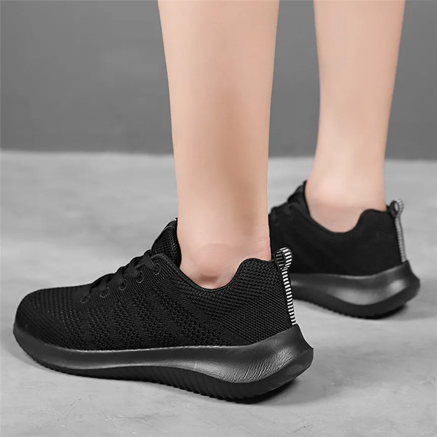 Женские сетчатые однотонные Нескользящие кружевные кроссовки повседневные для