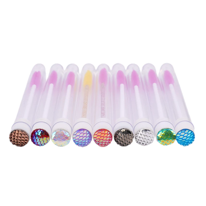 

1pcs Reusable Eyebrow Brush Tube Fishscale skin diamond Eyelash Brush Dust-Proof Tube