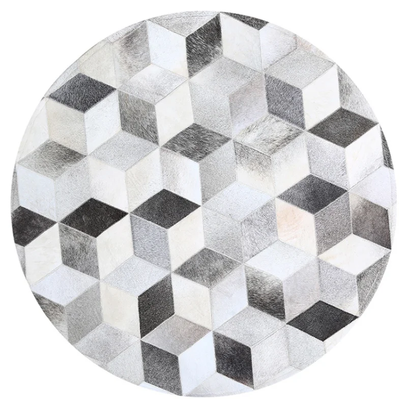 Американский Стиль роскошный серый теплые Прошитые круглая нашивка работы ковры