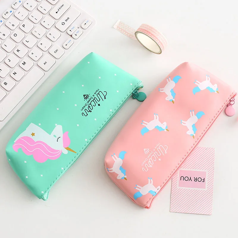 Kawaii пенал с единорогом сумки милые из искусственной кожи Карандаш чехол s Pen Чехол