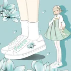 Женские кроссовки с цветочным принтом Amy and Michael, белые кроссовки из искусственной кожи с вулканизированной подошвой для студентов, новый дизайн