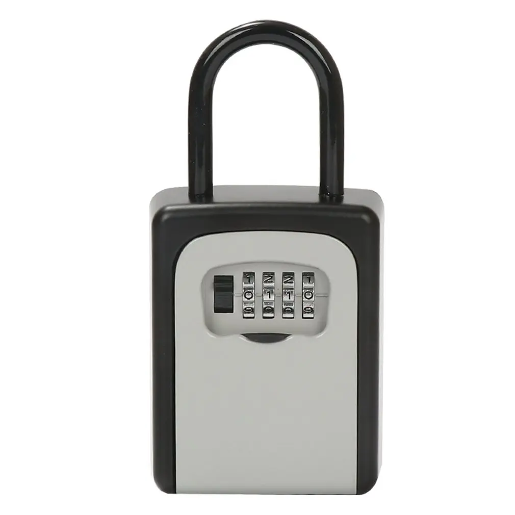 

Key Lock Box Key Safe Box Weatherproof 4 Digit Combination Key Storage Lock Box Wall Mounted Aluminum Alloy Indoor Outdoo