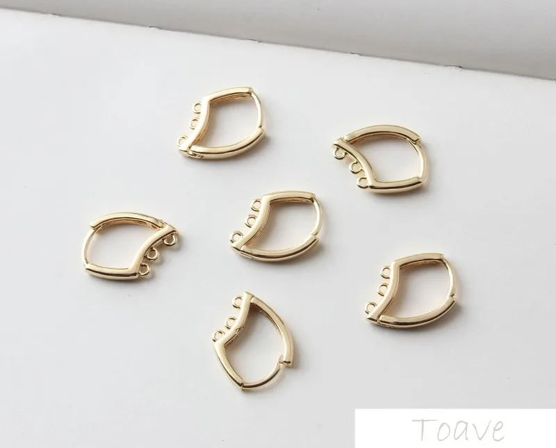 

2pcs Maintains Color Copper Plated 18K Real Gold Ring Ear Stud DIY Ear Stud Material Accessories