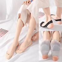women silk sponge gel socks invisible forefoot cushion foot pad high heels socks anti slip silicone traces for girls female
