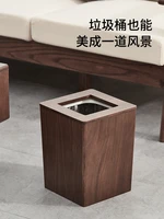 new chinese style wooden trash bin home living room light luxury bedroom kitchen large capacity office with lid creative trash