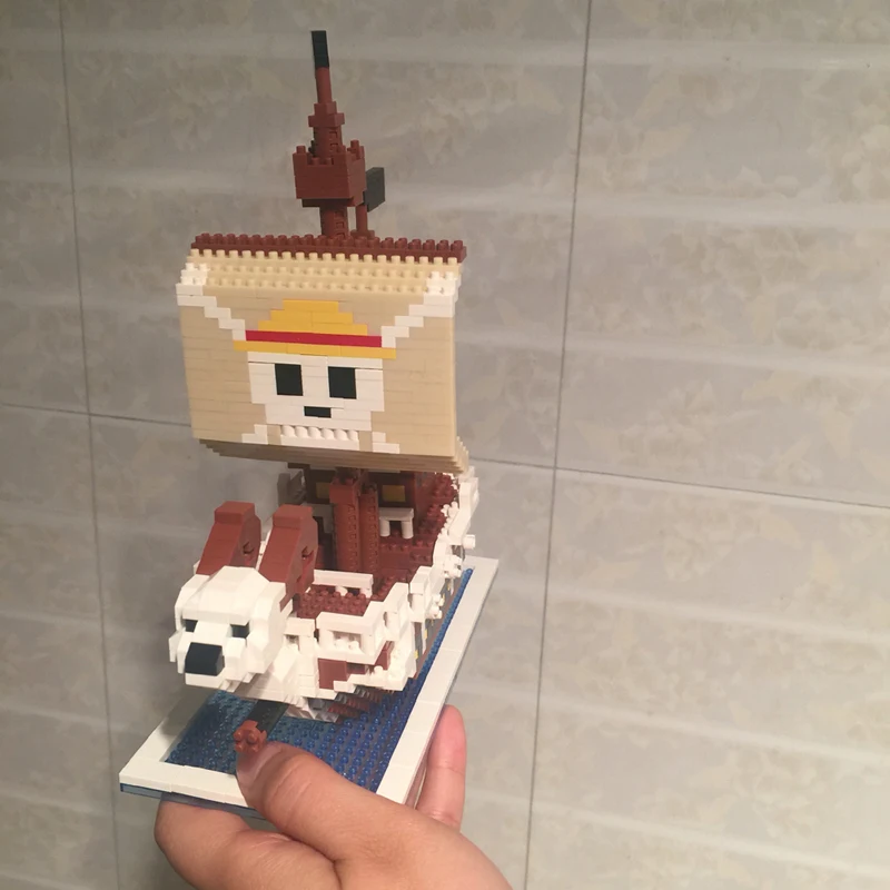 ZMS 3445 Аниме One Piece Luffy Going Merry Pirates корабль лодка 3D модель DIY Мини Алмазные Блоки