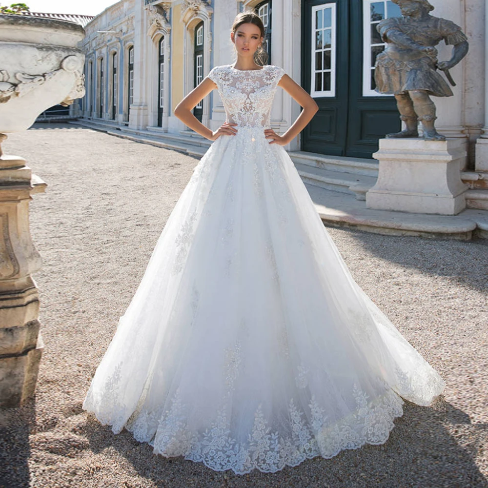 

Женское свадебное платье It's yiiya, белое фатиновое платье А-силуэта с рукавами-крылышками и блестками на лето 2019