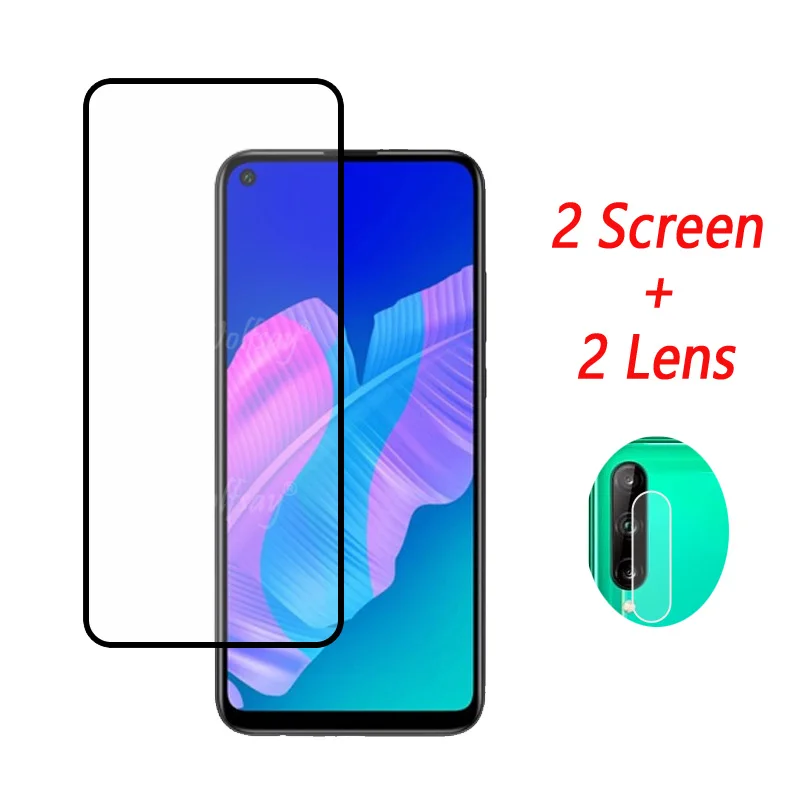 Закаленное стекло с полным покрытием для Huawei P40 Lite E Защита экрана камеры 6 39