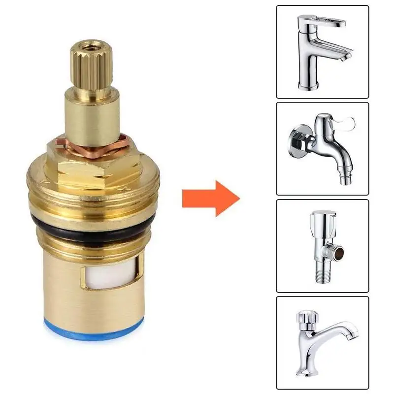 

1 Pair Replacement Valves Ceramic Tap Valve For Bathroom Accessories Faucet Cartridges Hardware 1/2 Thread 20 Teeth L1L3