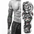 Водонепроницаемый Временная тату-наклейка для льва в римском стиле часы перо сова и шляпа для девочек, искусственные татуировки золотого и серебряного задняя флэш-тату для Для мужчин Для женщин Для мужчин