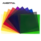 Цветная гелевая фильтрующая пленка AMBITFUL, 12 дюймов x 12 дюймов, 30x30 см, 11 шт., корректирующие гели наборов цветов, для видео светодиодный светильник па, студийная стробоскопическая вспышка