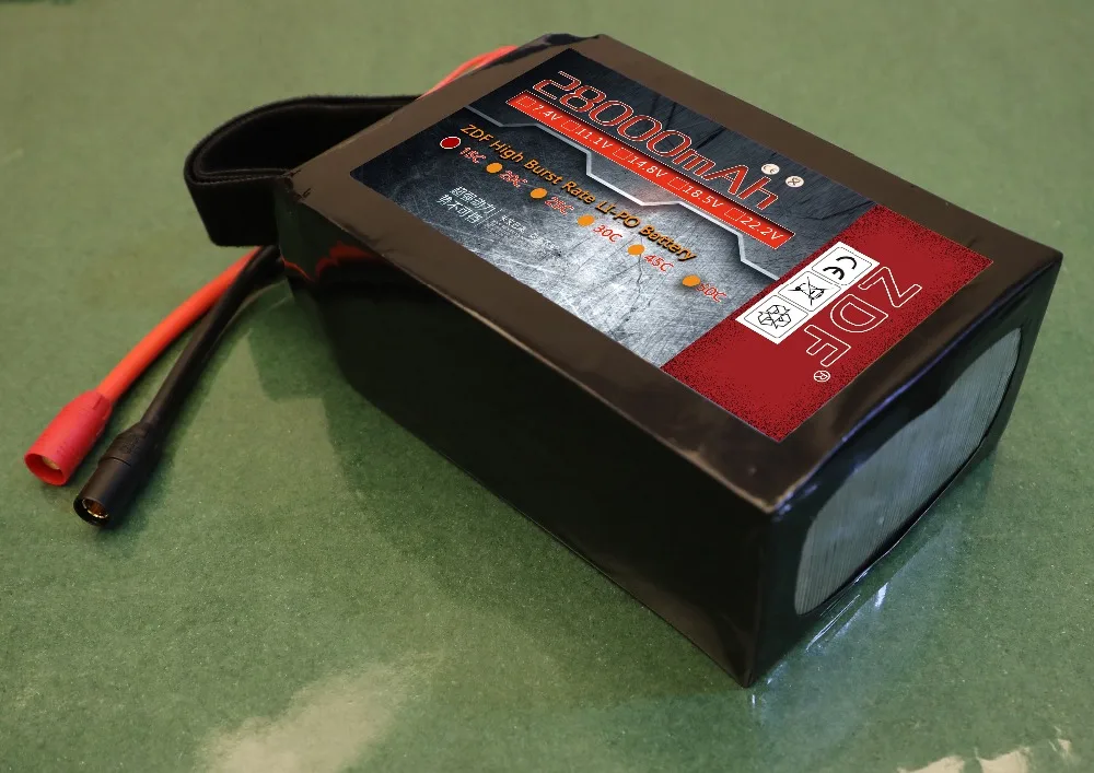 ZDF 22,2 V 44,4 V 48,1 V 28000mAh 28Ah 6S 12S 13S 20C Lipo аккумулятор с BMS для БПЛА RC модель машины