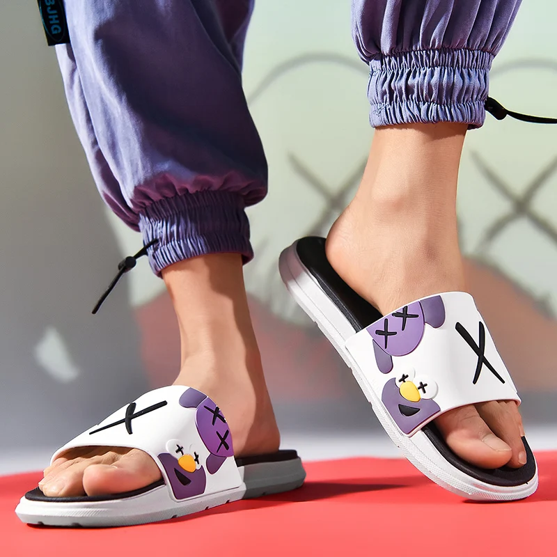 

Simple Household Women's Shoes Summer Couple Indoor Rubber Sole Non-Slip Bathroom Men's Slippers Trend Designer Home Slippers