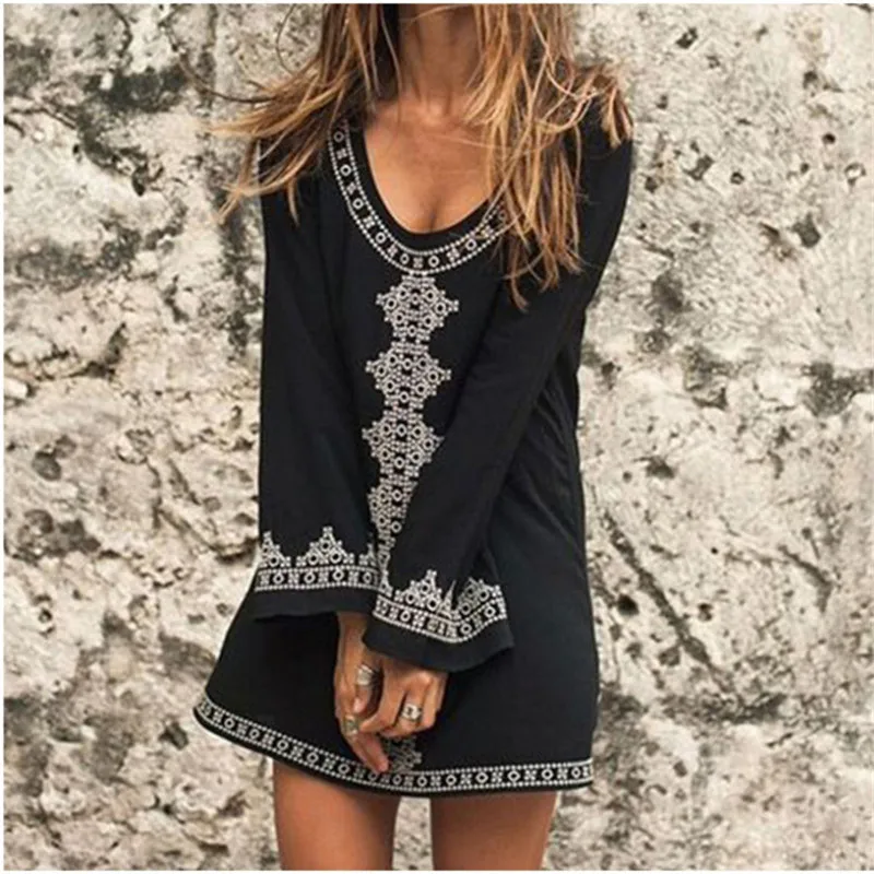 Плюс размеры туника для женщин Летнее пляжное платье плавание одежда Cover Up Sexy