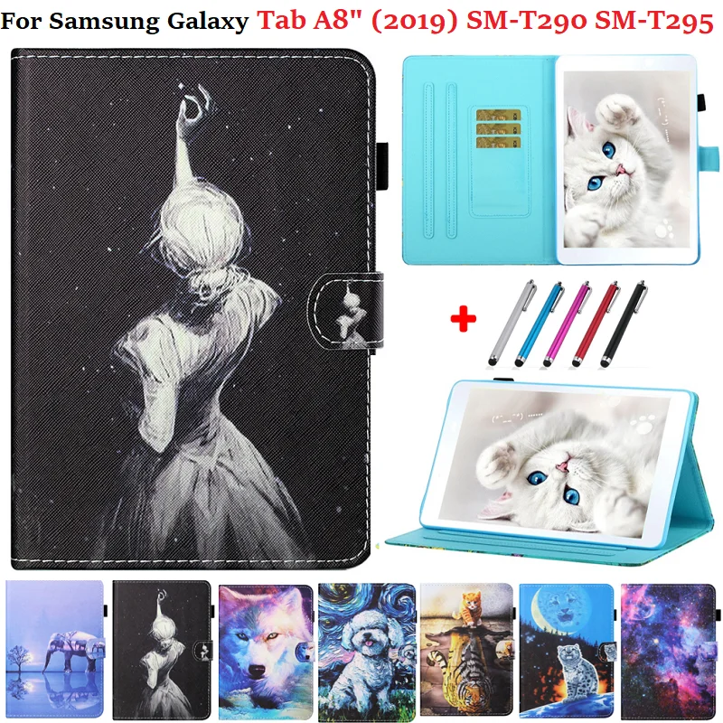 Чехол для Samsung Galaxy Tab A 8 0 2019 Женский чехол планшета с тигром T295 дюймов телефона T297 -