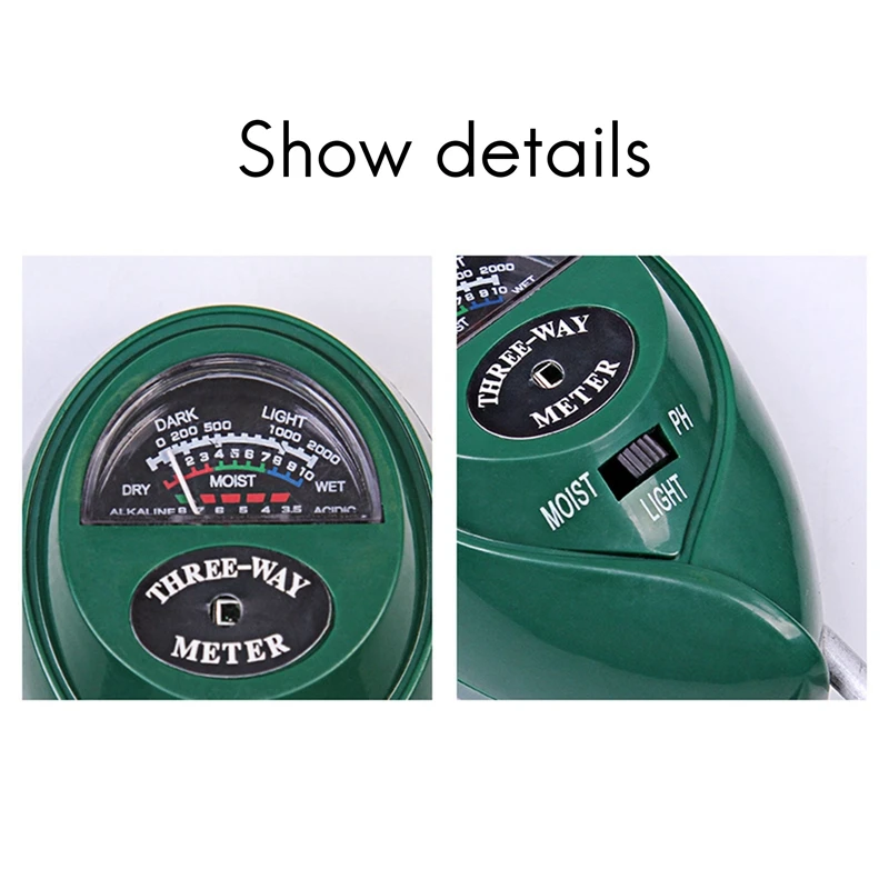 

Soil PH Meter 3-In-1 Soil Tester Humidity Lamp PH Meter Tool