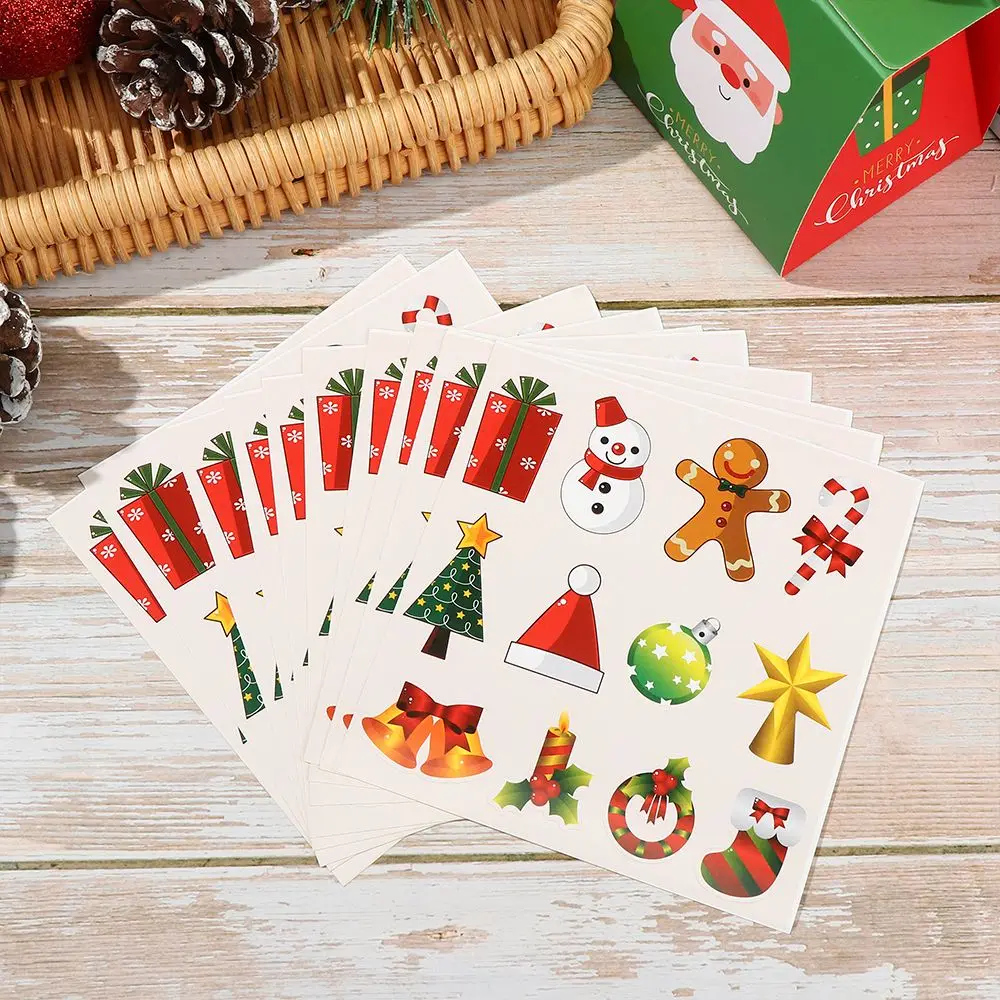 

120 шт., новогодние этикетки «Санта-Клаус»