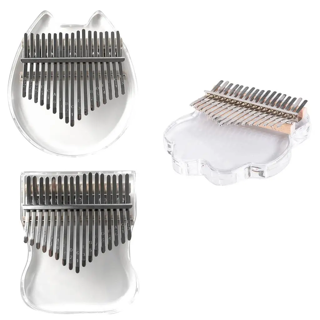 Калимба с 17 клавишами для пианино прозрачным пальцем сумкой тюнер наклейка на