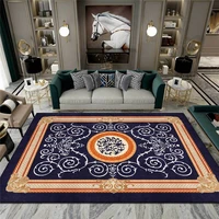 classical european style pattern rug geometric ethnic style mediterranean blue black carpet living room bedroom bed blanket mat