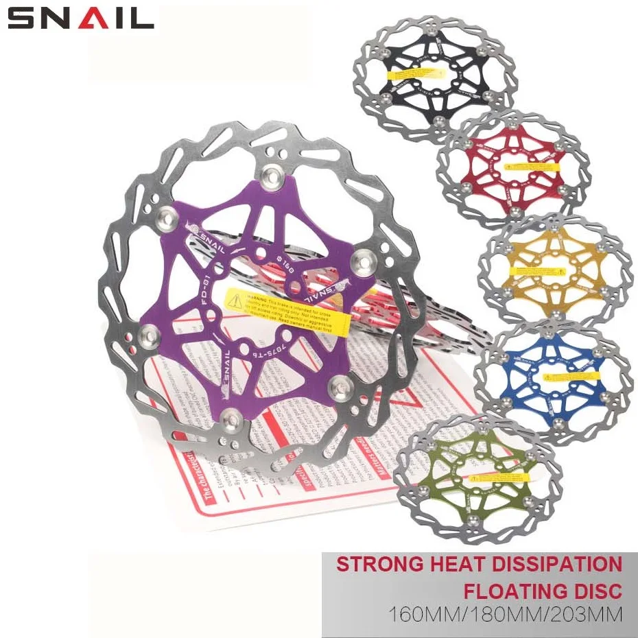 Дисковый тормоз для горного и дорожного велосипеда плавающий ротор 160/180/203 мм из