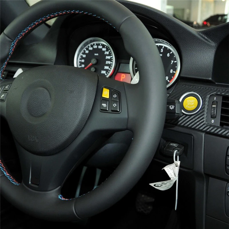 Рулевое колесо для автомобиля желтая M кнопка включения накладка пуска стоп BMW 3