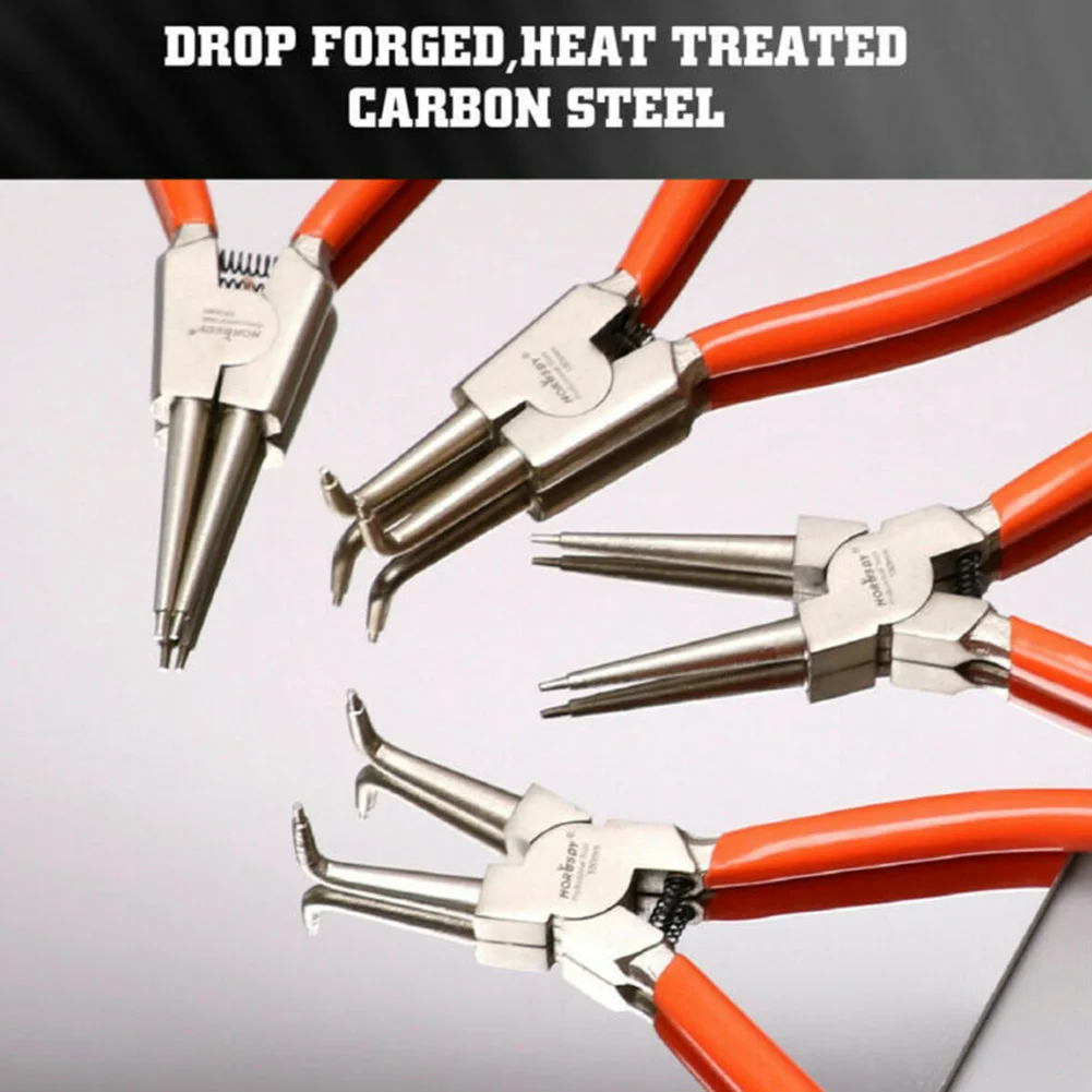 

4-Piece 7\\\" Circlip Pliers Set Internal / External / Bent / Straight Ring Remove Hand Tools Pliers With Storage Bag