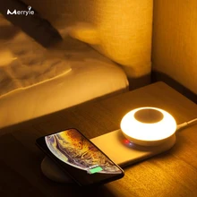 Smart Phone Wireless Fast Charging Base Cable LED Magnetic Handing Night Lights Touch Stepless Dimming Bedroom Bedside Lamp
