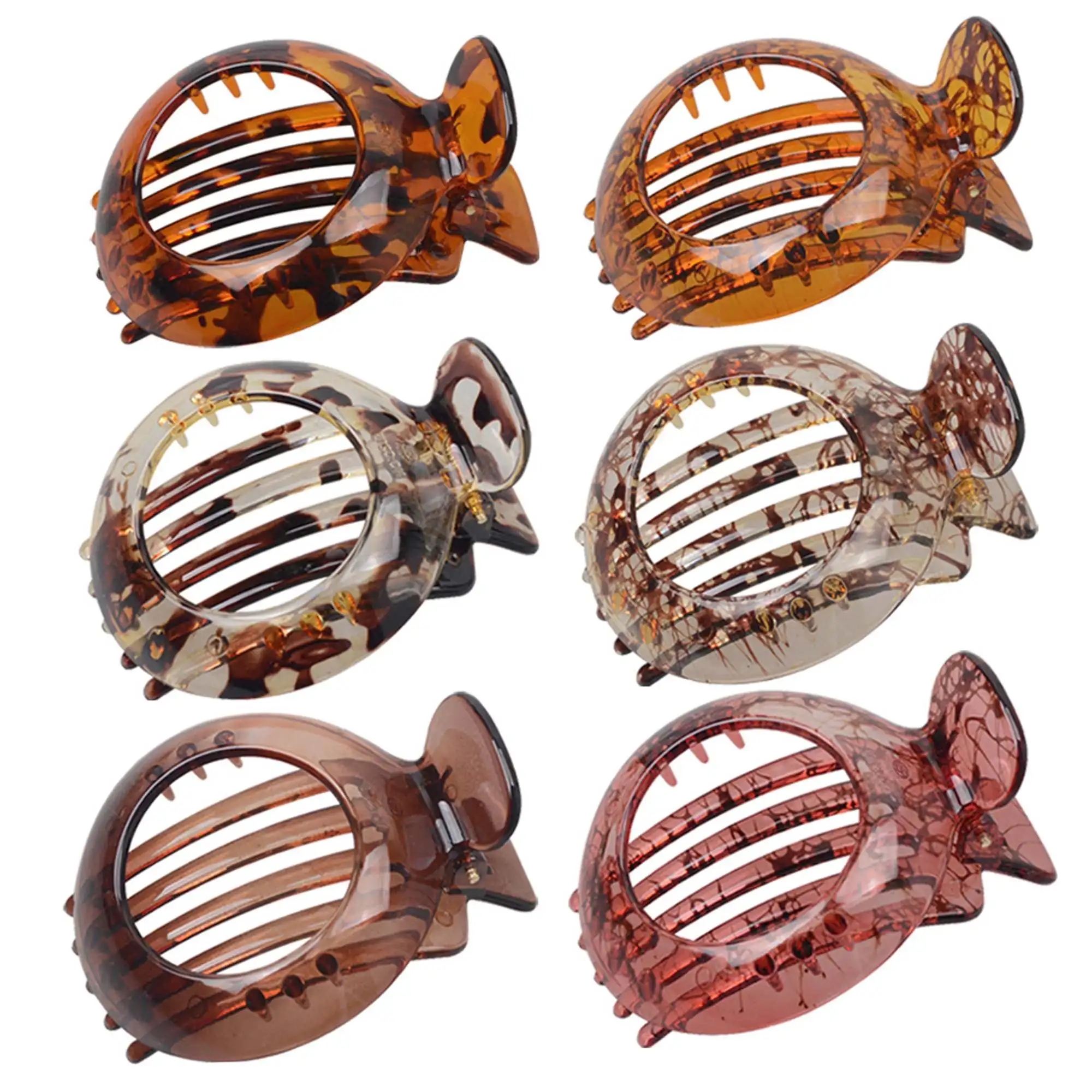 

2pcs/lot 7.5x6cm round hollow hair insert hairpin, high-quality anti-fall resin Oxford DIY hair accessories