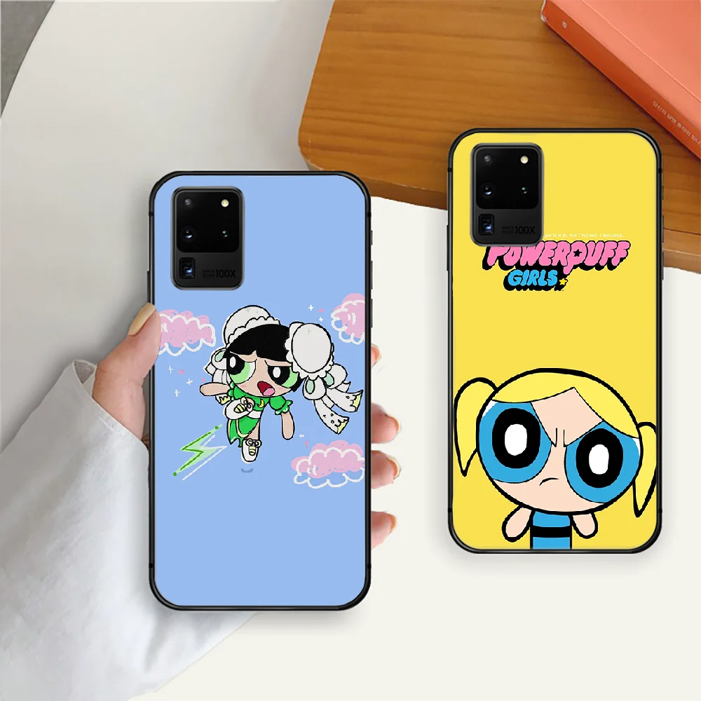 

The Powerpuff Cartoon Girl Phone Case Cover For Samsung Galaxy Note S 7 8 9 10 10E 20 Plus Lite Uitra Black Luxury Waterproof 3D