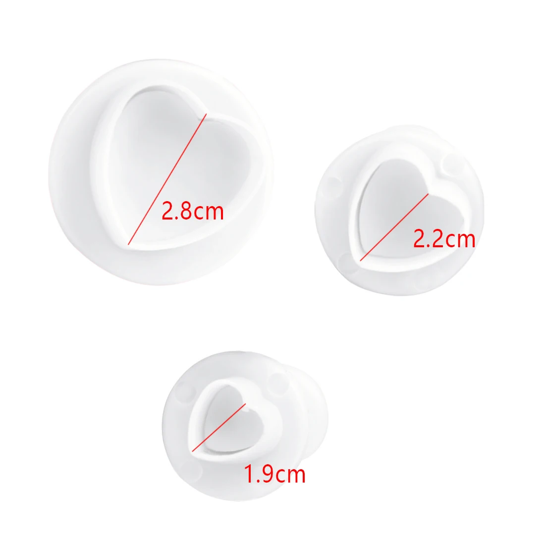 Резак для печенья форма мастики торта 3 шт. пластиковая звезда сердца