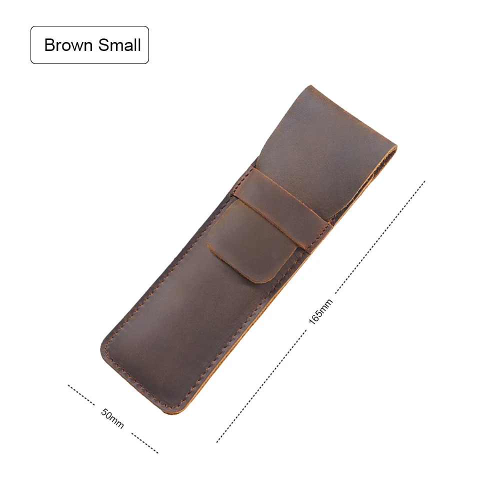 Brown Small Ручная работа, натуральная кожа, сумка-карандаш из воловьей кожи, винтажный Ретро стиль, аксессуары для путешествий, журнал - Цвет: Brown Small