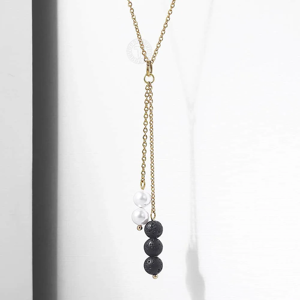 Ожерелье женское с подвеской из жемчуга нержавеющей стали | Украшения и