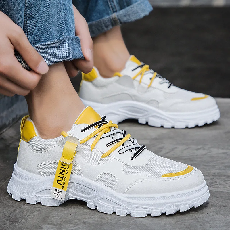 

Spring 2021 new dad shoes ins trend thick-bottomed high-rise sneakers Korean version breathable hundred tide men's shoes