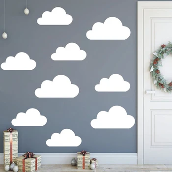 Large Size Clouds Wall Stickers 9pcs/set Vinyl Decals Kids Baby Room Decoration Removable Clouds Cloudy Art Murals