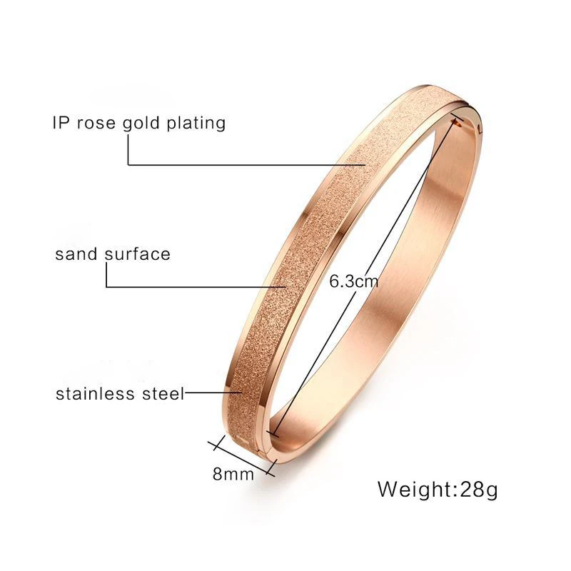 

FXM S1 arrival fashion jewelry for women birthday gift 6mm Simple no allergic Frosted Bracelet single style