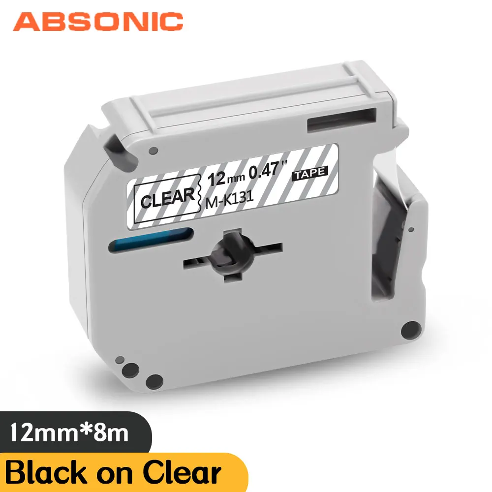 Absionc MK-131 MK131 M-K131 черный на прозрачной ленте принтера для Brother P-touch PT90 PTM95 PT80 PT100 PT110