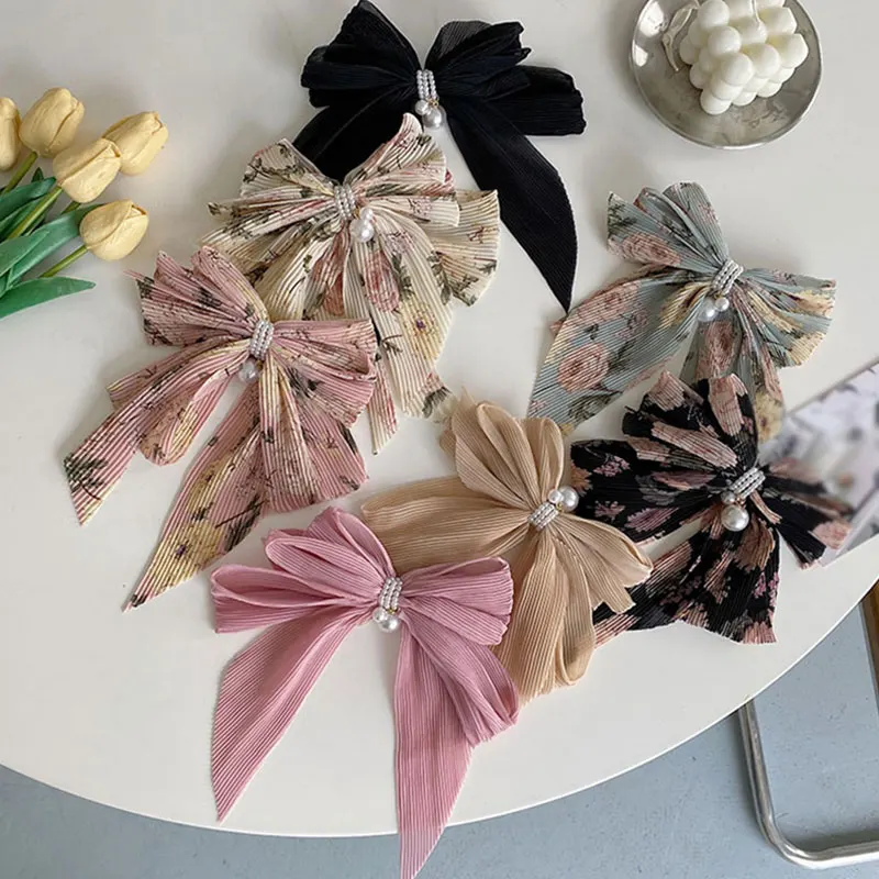 

2021 New Spring Chiffon Girls Bow Hair Band Trendy Ribbon Hairpin Temperament Ribbon Bow Ladies Headwear Hair Accessories