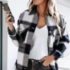 Женская Осенняя повседневная куртка, новинка 2020, клетчатая куртка с отложным воротником, однобортное пальто с длинным рукавом, женская модель 2XL