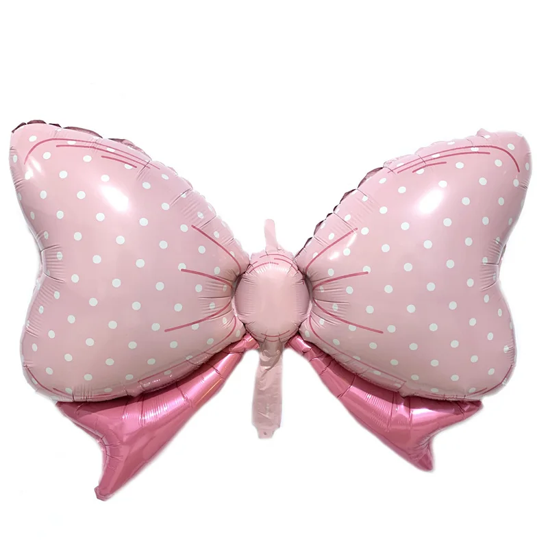 1 предмет розового и голубого цвета с узором в горошек бантом Фольга шар Baby Shower