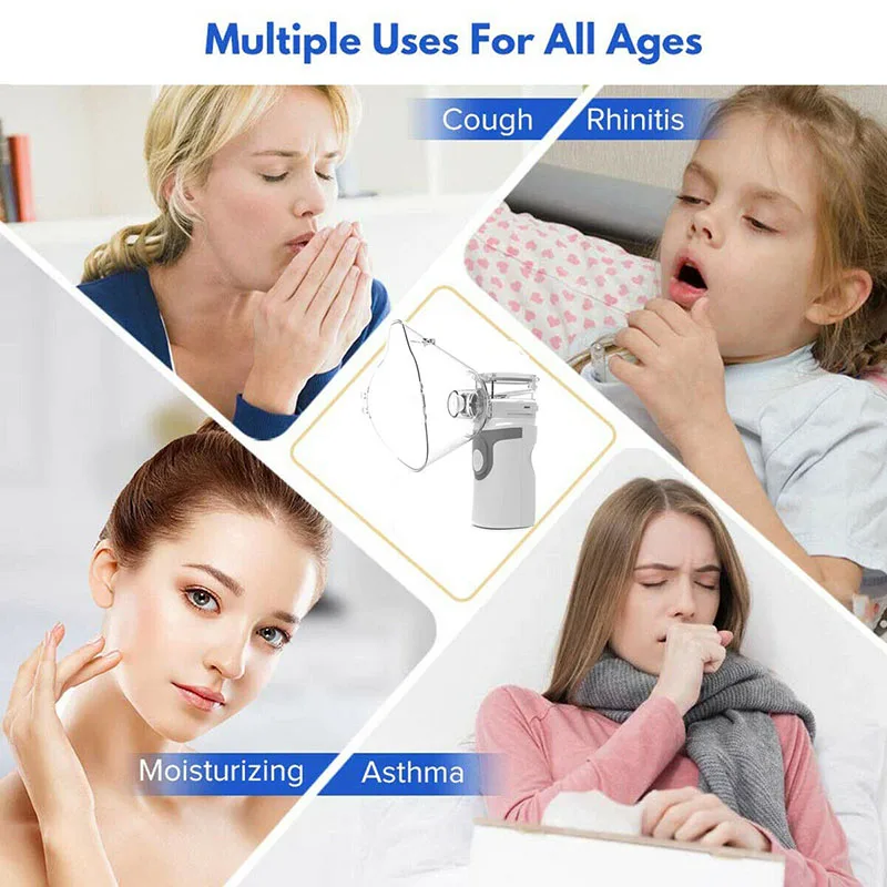 

Portable Ultrasonic Nebulizer Asthma Inhaler Machine Child Adult Home Health Rechargeable Mini Atomizer