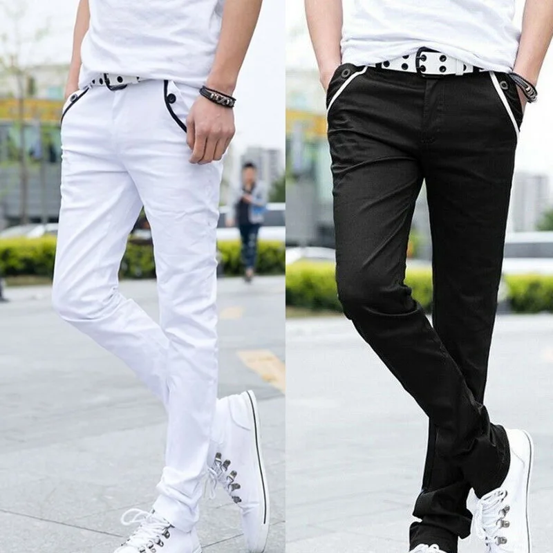 

Men Formal Business Pants Slim Casual Straight Leg Trousers Comfy Stretch Pockets Pants TC21