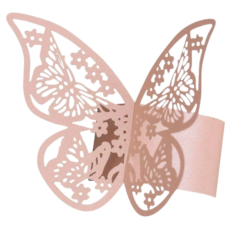 

50 шт. 3D бумажные кольца для салфеток в форме бабочки для свадебной вечеринки декор для стола салфетка с бабочкой кольца