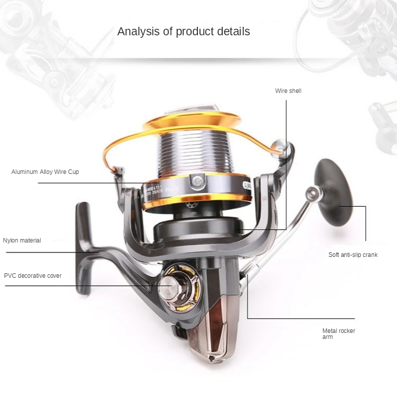 Рыболовная катушка дальнего действия металлическая серия LJ 3000-9000 12 + 1