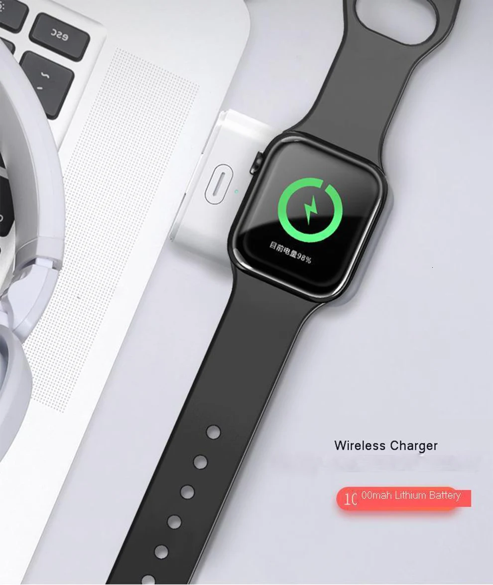 Зарядное устройство для Apple Watch iWatch, 1000 мА/ч, микро USB, 5 В, 1 А, мини зарядное устройство, магнитное Беспроводное зарядное устройство для iWatch 1, 2, 3, 4