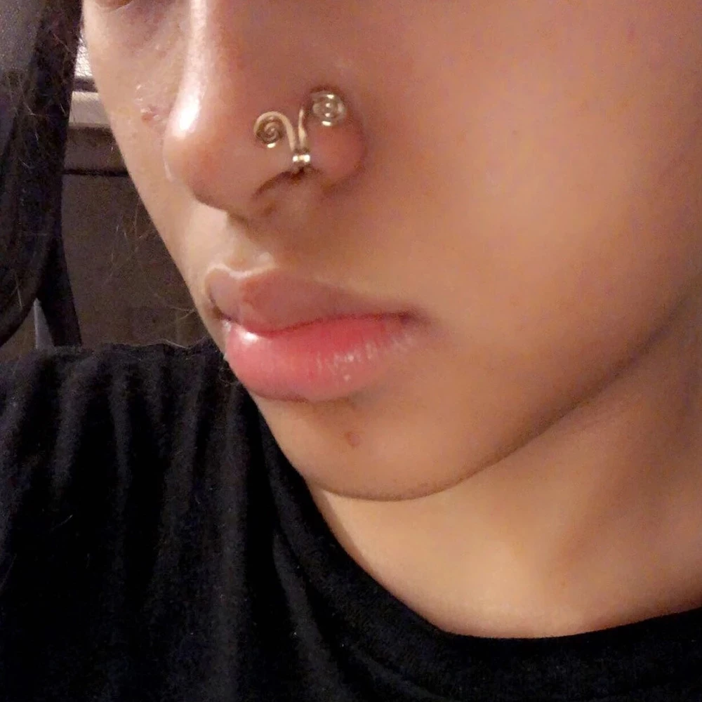 1/2/3 шт. спиральные Поддельные кольца для носа обруч завитка пирсинга манжеты не