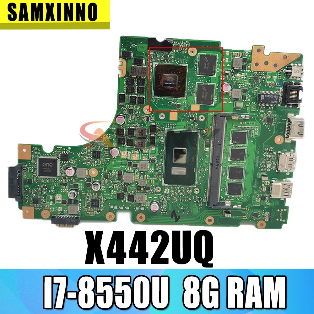 

X442UQ для ASUS X442U F442U A442U A480U R419U X442UN X442UQR Ноутбук Материнская плата, Материнская плата Тест проведен I7-8550U cpu 8G Оперативная память 940MX/2G