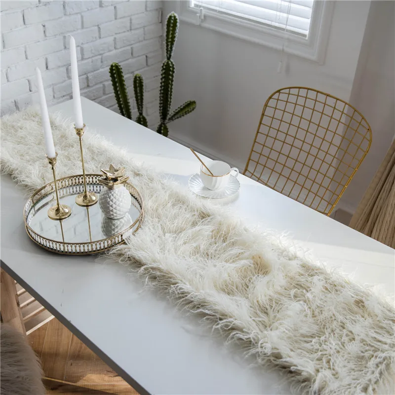 

European style banquet soft plushTable Runner Wedding Decor Hollow Tablecloth Romance Table Cover dinner table decoration