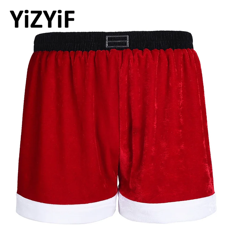 Мужские велюровые праздничные шорты боксеры Рождественские сексуальные мужские