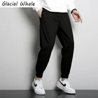 Мужские спортивные штаны GlacialWhale, однотонные мешковатые бегуны 2021 года, японская уличная одежда, брюки в стиле харадзюку, повседневные черные шаровары для мужчин